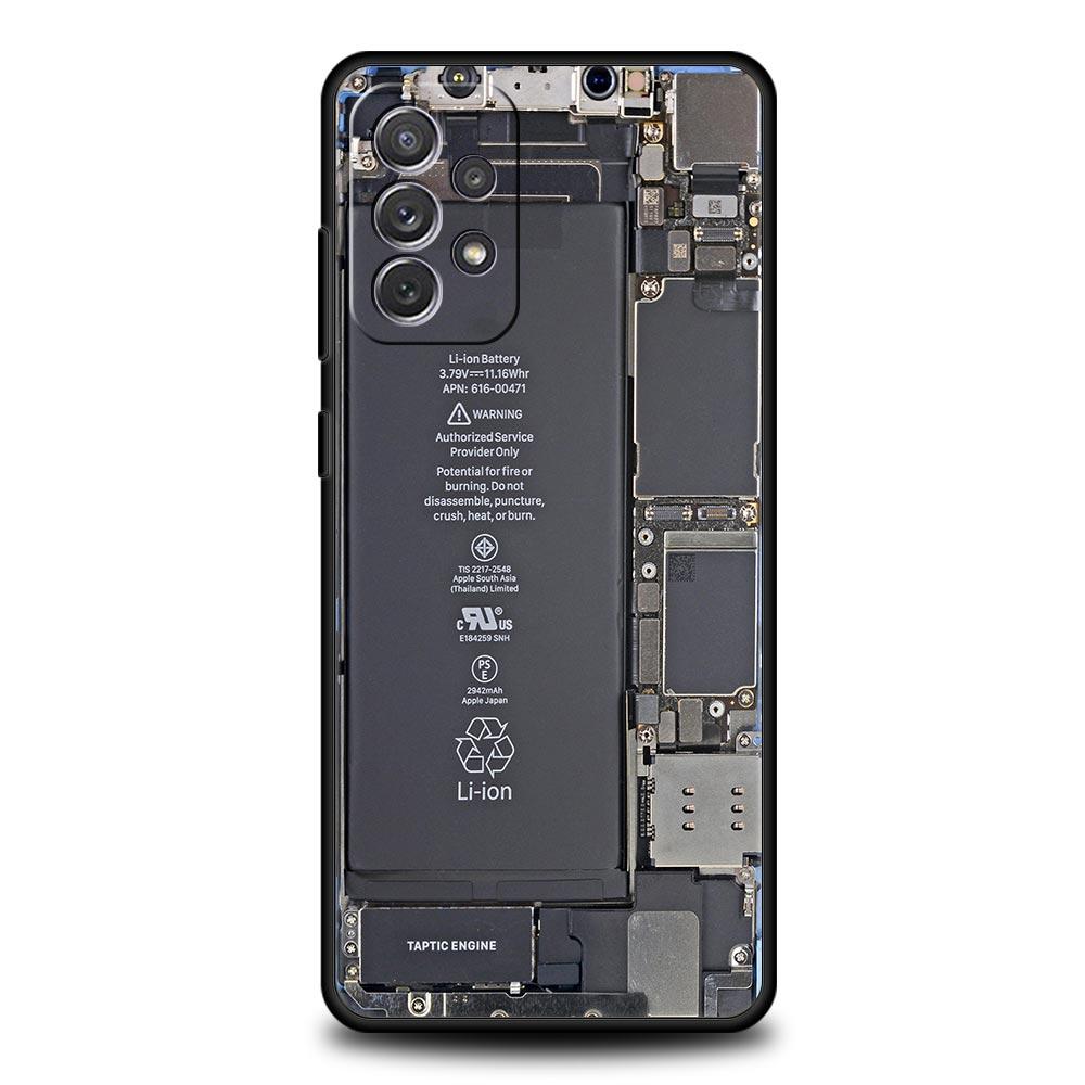 Main Circuit Board Pattern Phone Case for Samsung Galaxy A55 A35 A17 A07 A15 A13 A25 A51 A71 A72 A73 A32 A52 A52S A41 Soft TPU