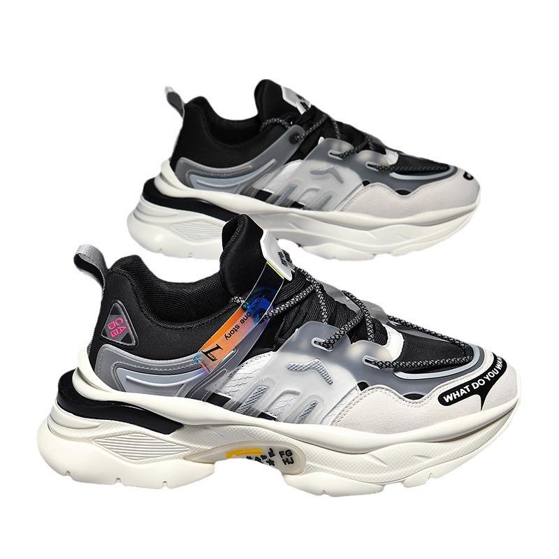 New Men's Shoes Large Size Shoe Size Sports Shoes New Hong Kong Style Platform Dad Shoes Increase Elasticity