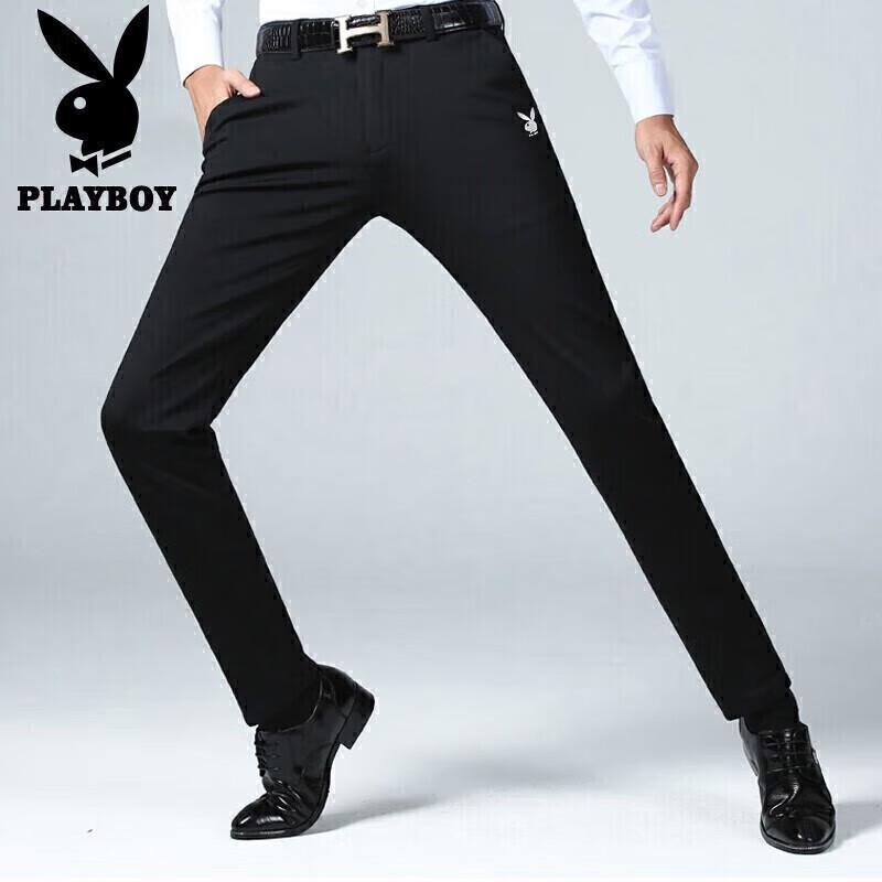 PLAYBOY Men's Straight Fit Casual Business Pants