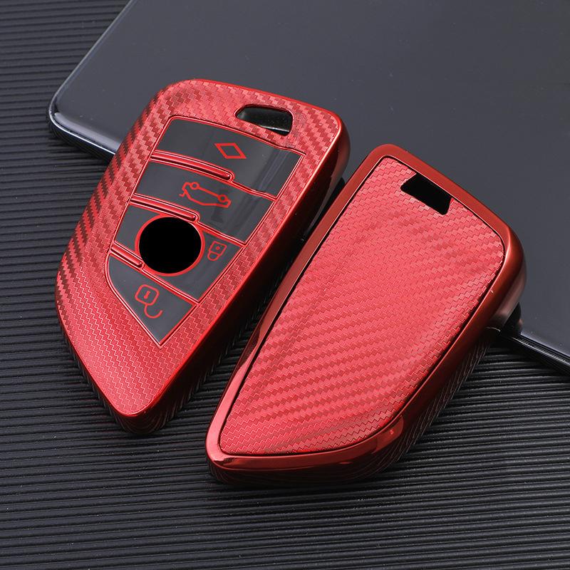 

TPU Carbon Fiber Car Key Case Cover Shell Holder for BMW X5 F15 X6 F16 G30 7 Series G11 X1 F48 F39 Auto Smart Key