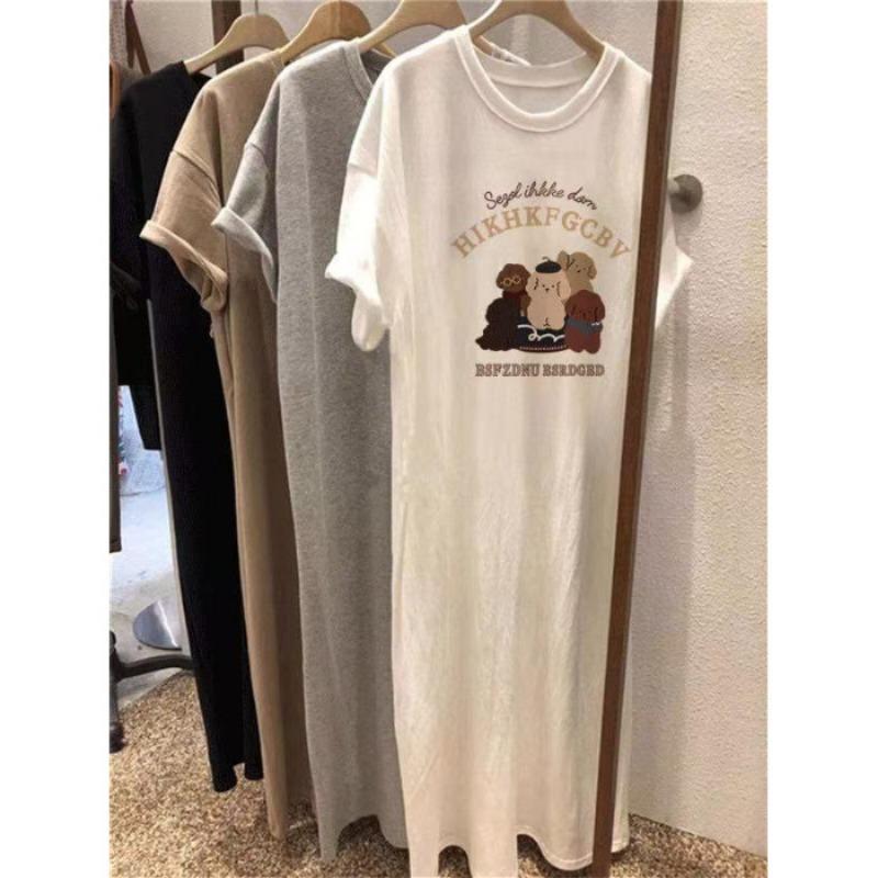 Dámské letní šaty střední délky nad koleno volného střihu ve velkých velikostech, těhotenské šaty