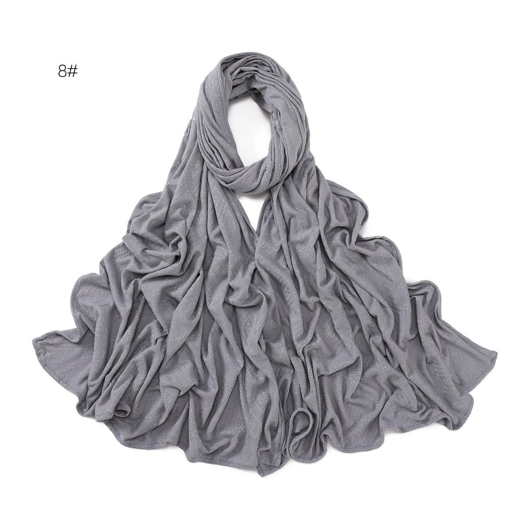 New Jacquard Flower Cotton Hijab Scarf For Women Bandana Long Shawl Headband Head Wraps Ramadan Turbans Luxury Brand 170*70cm