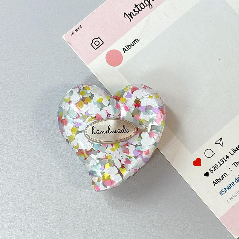 

Mobile Phone Airbag Bracket Paste Ring Creative High-End Sequins Glitter Love Small Fresh Desktop Telescopic