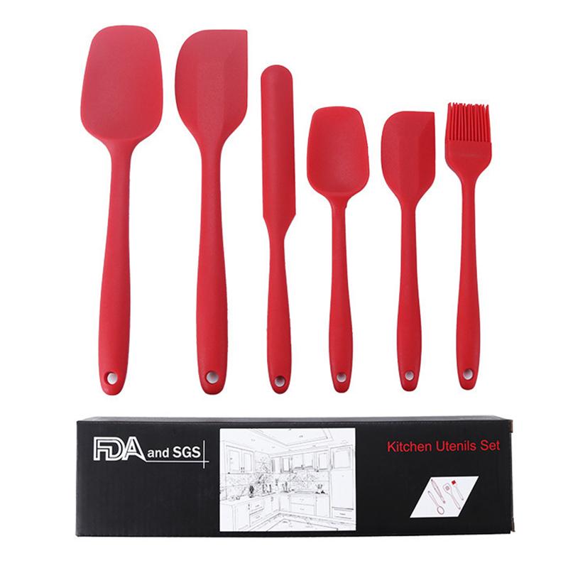6 Stück 5 Stück Küchen-Backwerkzeug-Set Silikonölpinsel Löffelmesser Spatel Küchenutensilien Backformen