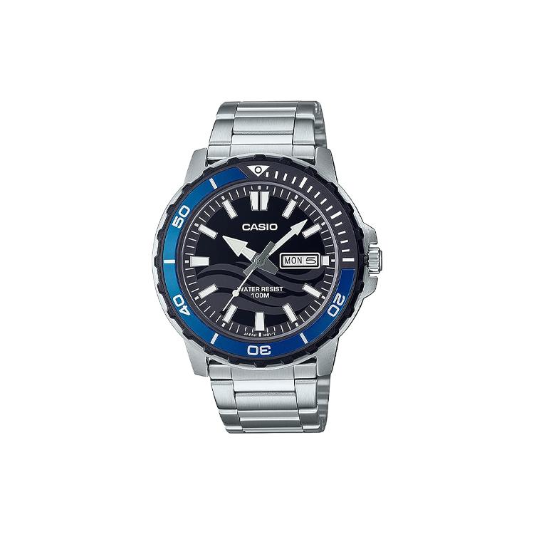 CASIO Unisex Standard Series Black Watch MTD-125D-1A2VDF Blue Black Watch Dial
