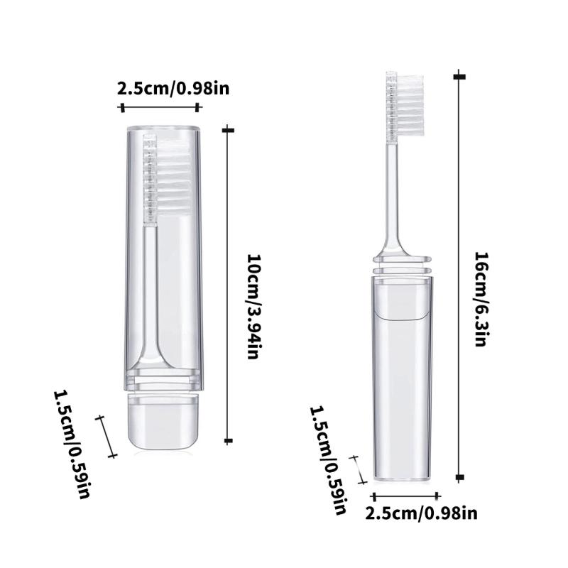 Foldable Travel Toothbrush,Portable Toothbrush Built in Cover,Folding Toothbrushes for Hiking,Camping,Traveling