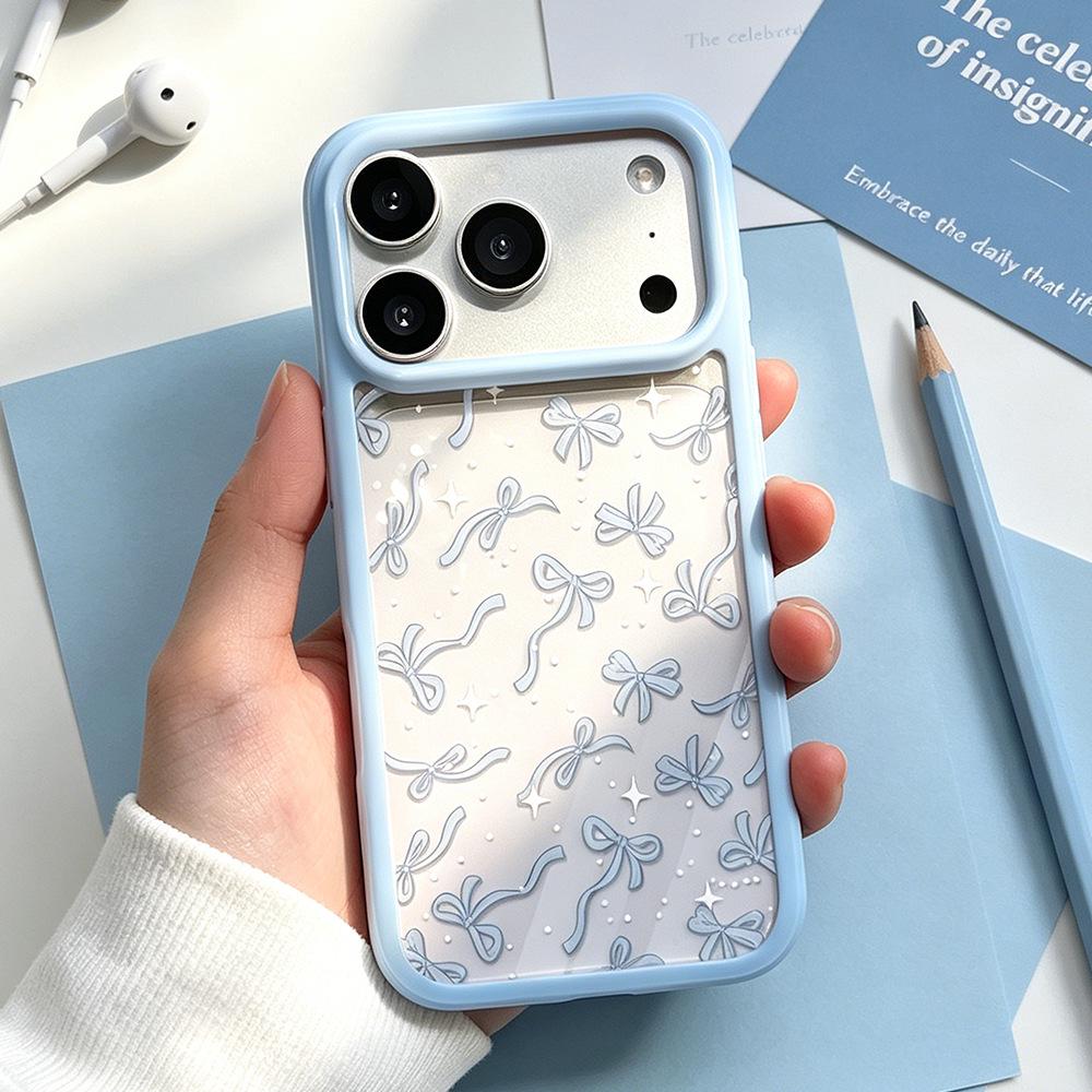 

Pearl Bow Shockproof Clear Case for iPhone 17 Pro, 16, 15 & 14 - New Model iPhone 14 Plus