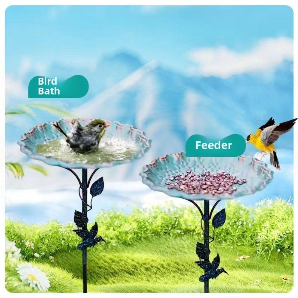 Iron Bird Feeder Ground Plugin Durable Bird Feeding Dish Bird Raising Tool Bird Water Bowl  Outdoor