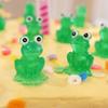 Set of 15 Green Luminous Miniature Frogs Resins Figurines Glow In Dark Ornaments for Home Garden Landscape Decoration