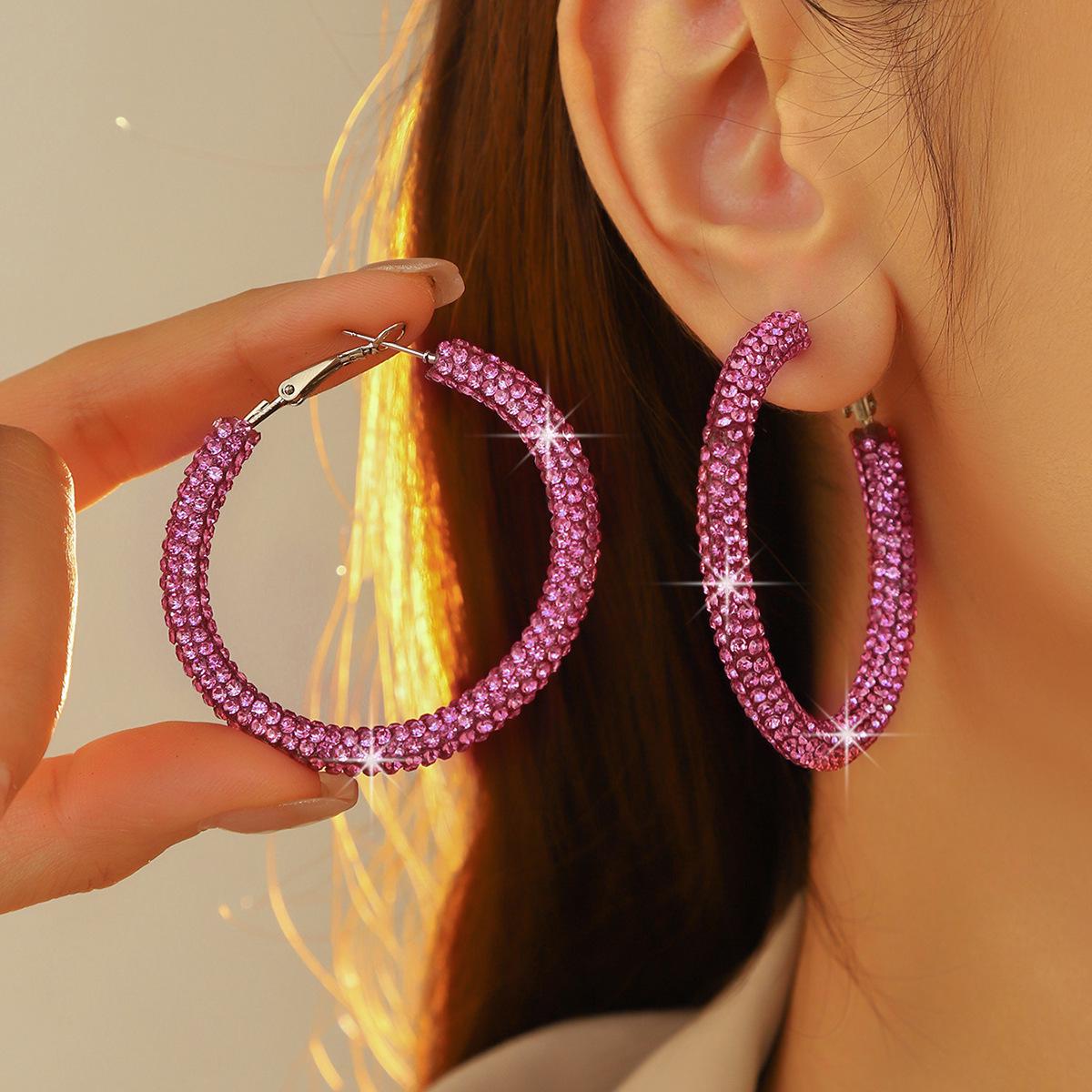 

Розкішні сережки-кільця зі стразами: Простий, Модний та Екстравагантний Дизайн для Жінок 6cm Tassel