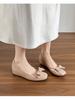 Women's Height-Enhancing Low-Cut French Mary Jane Flats, Versatile Square-Toe Bow Shoes for Dresses