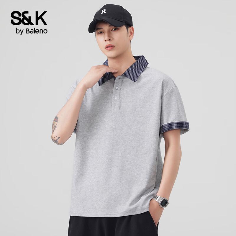 Baleno S&K Men's Color-Block Striped Polo Shirt