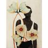 Elegant African American Woman with Floral Head Poster  Sexy Black Girl Canvas Painting Wall Art for Living Room Home Decor Mura