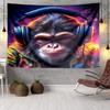 Monkey Music Headphones Tapestry, Unique Design Tapestry, Wall Decor for Bedroom,Livingroom, Playroom,Heartwarming Fan Holiday Gifts