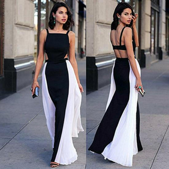 2021 Women's Sexy V-Neck Evening Dress - European & American Style, Sleeveless, Backless, Bridesmaid or Wedding Gown