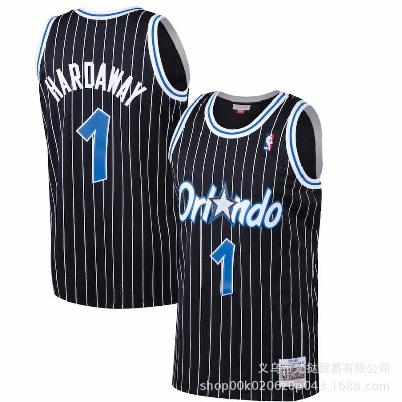 Maglia da Basket Retrò Orlando Magic Hardaway 1 ONeal 32 McGrady Unisex Manica Corta Cotone Scollo a V Autunno