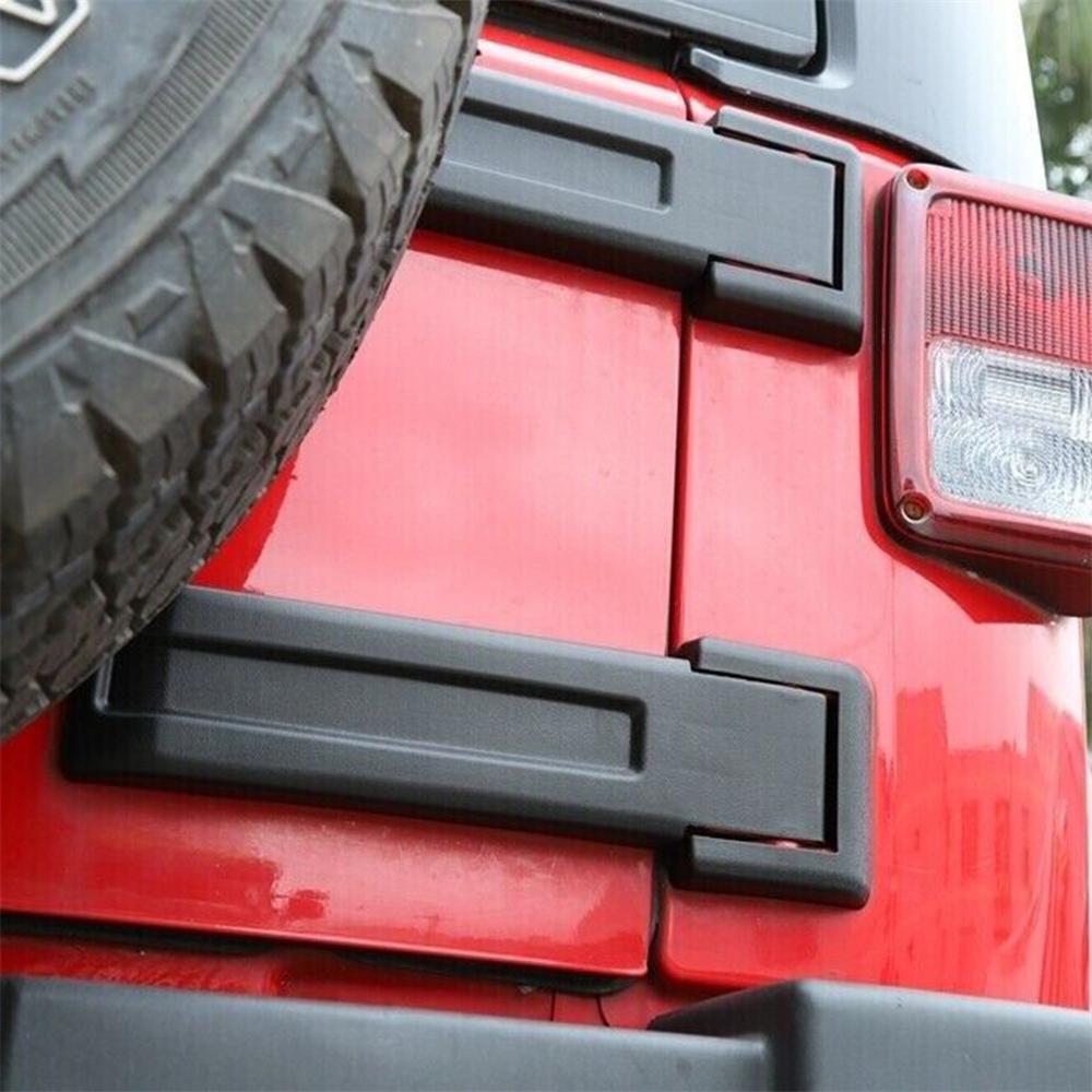 Rear Upper + Lower Tailgate Hinge Covers Trim For 2007-2017 Jeep Wrangler JK JKU