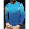 Autumn and Winter Men's Variegated 3D Printed Crew Neck Long Sleeve T-Shirt