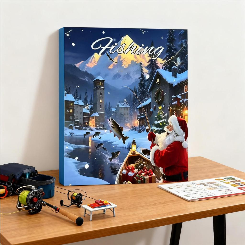 Christmas Countdown Calendar 24-Day 2025 Fish Bait Set Fishing Bait Christmas Countdown Calendar For Men Boys Husband Father