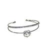 Zircon Pearl Flower Double-Layer Open Bangle: Elegant, Sweet & Luxurious Bracelet for Women