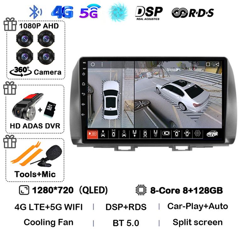 Android 14 Carplay Auto For Toyota BB 2 QNC20 2005-2016 Car Radio Multimedia Video Player Navigation GPS 4G+WIFI Stereo Audio BT