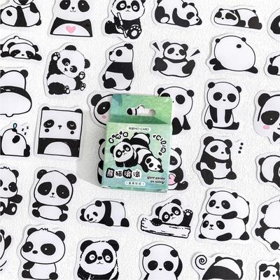 45pcs Giant Panda Stickers Set Cute Rolling Note Sticker Adhesive Decoration Seal for Diary Album