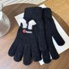 21cm x 8cm Strawberry Rabbit Winter Warm Gloves Embroidered Nylon Knitted Gloves  Sdudent