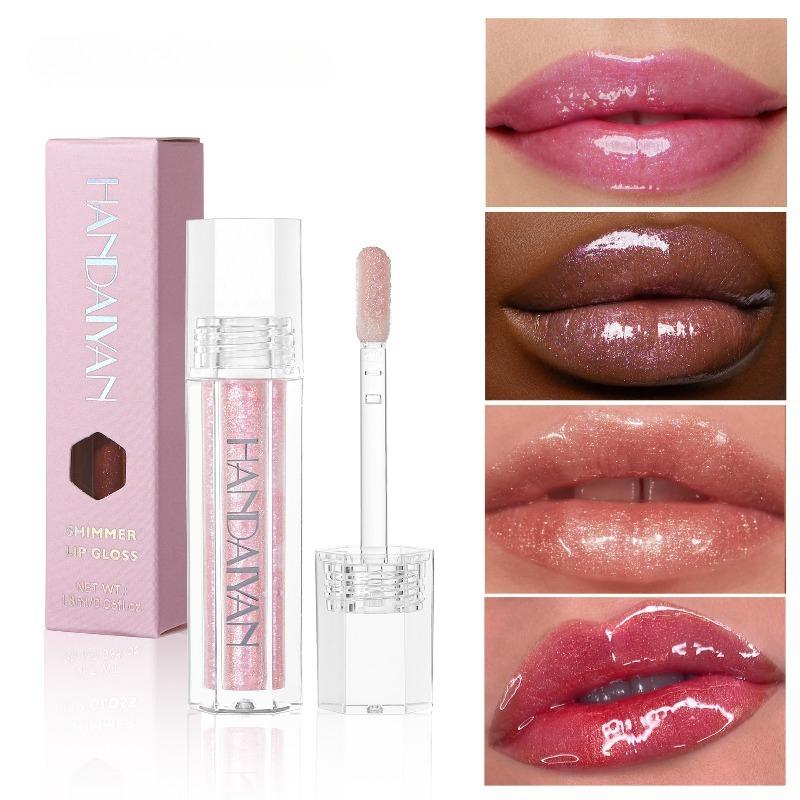 Pearl Lip Gloss - Moisturizing and Shimmering Color Lip Coating - Transparent and Hydrating - Easy To Apply