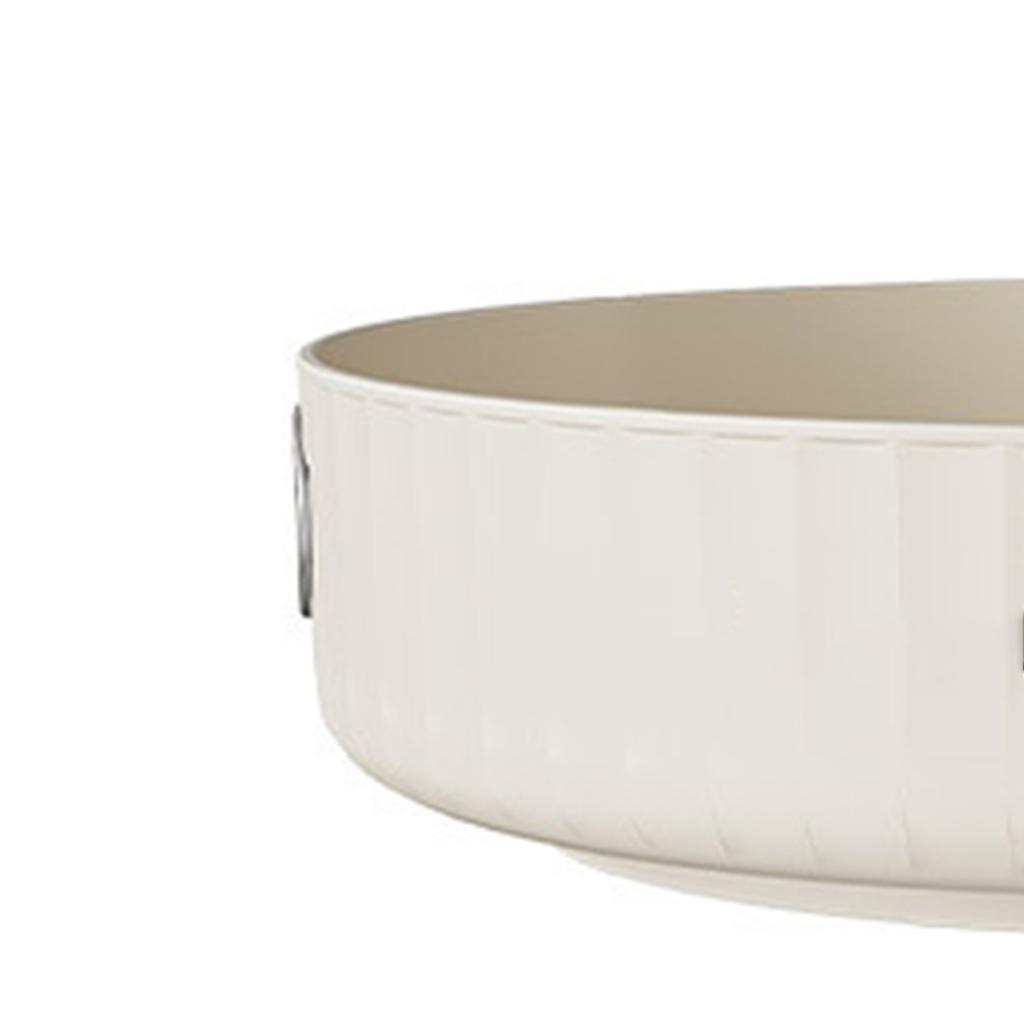 Creamy White Rotatable Round Tray Countertop Multi Purpose Storage Tray Rotating Storage Rack