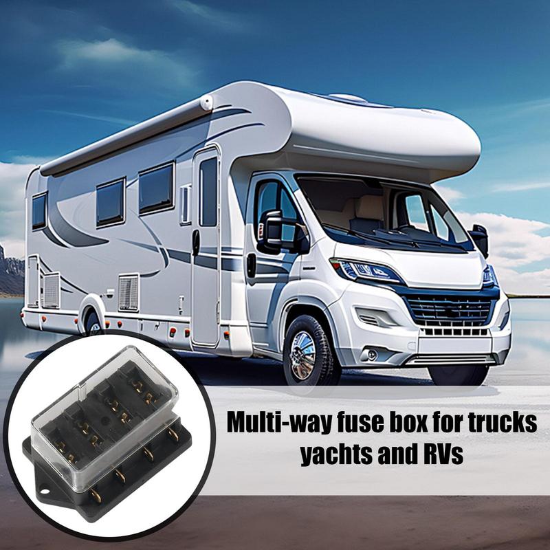 Fuse Box For Boat Multifunctional Circuit Block High-Temperature Resistant Multi-way Fuse Box For Overload And Short-Circuit