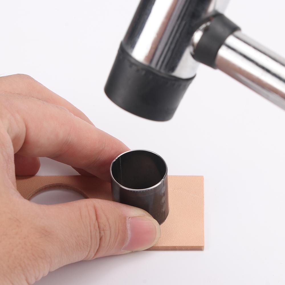 7pcs Precision Faux Leather Cutting Die Set - High-Speed Steel Circle Stencils for Crafting, Hollow Punch Molds In Sizes 20-50mm