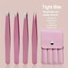 4pcs Stainless Steel Eyebrow Tweezers Purple Set Makeup Tools for Eyelash Removal Durable and Rust-Proof and Easy to Clean Suita