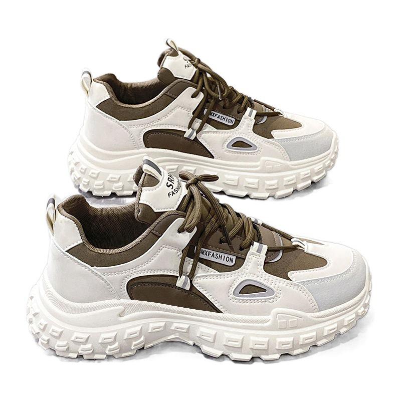 New Hong Kong Style Breathable Men's Fashion Sports Shoes: Thick-Soled, Non-Slip, Wear-Resistant Dad Sneakers