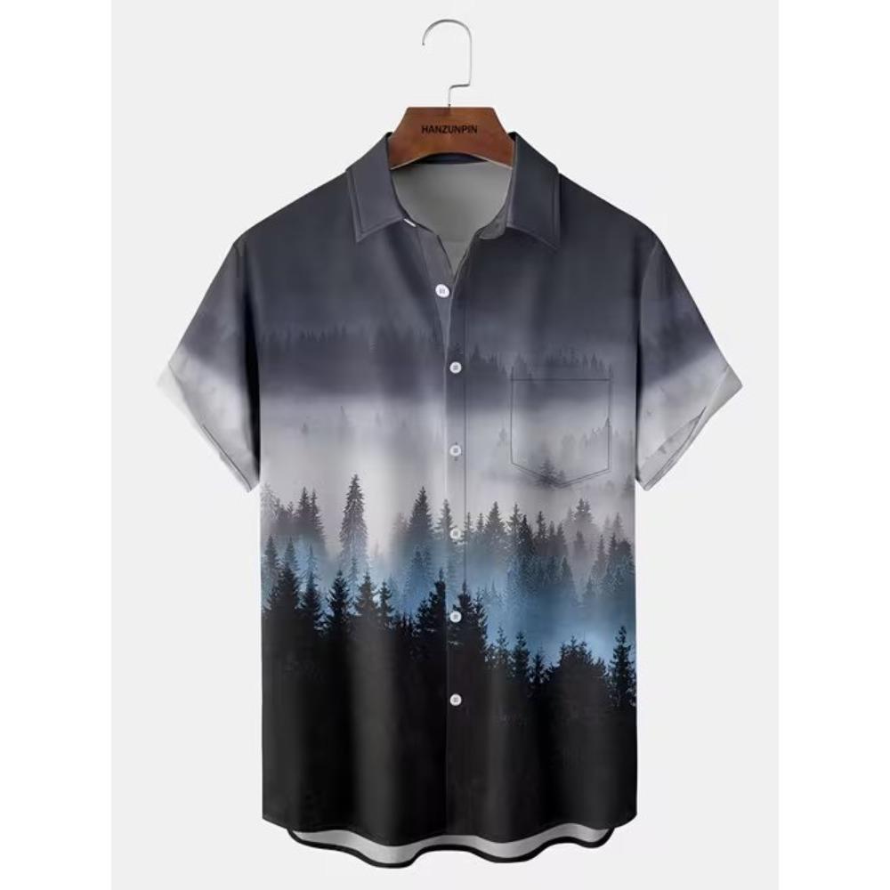 Men's Retro Pattern 3D Print Shirt Button Up Shirt Casual Shirt Summer Shirt Short Sleeve Daily Vacation Clothing