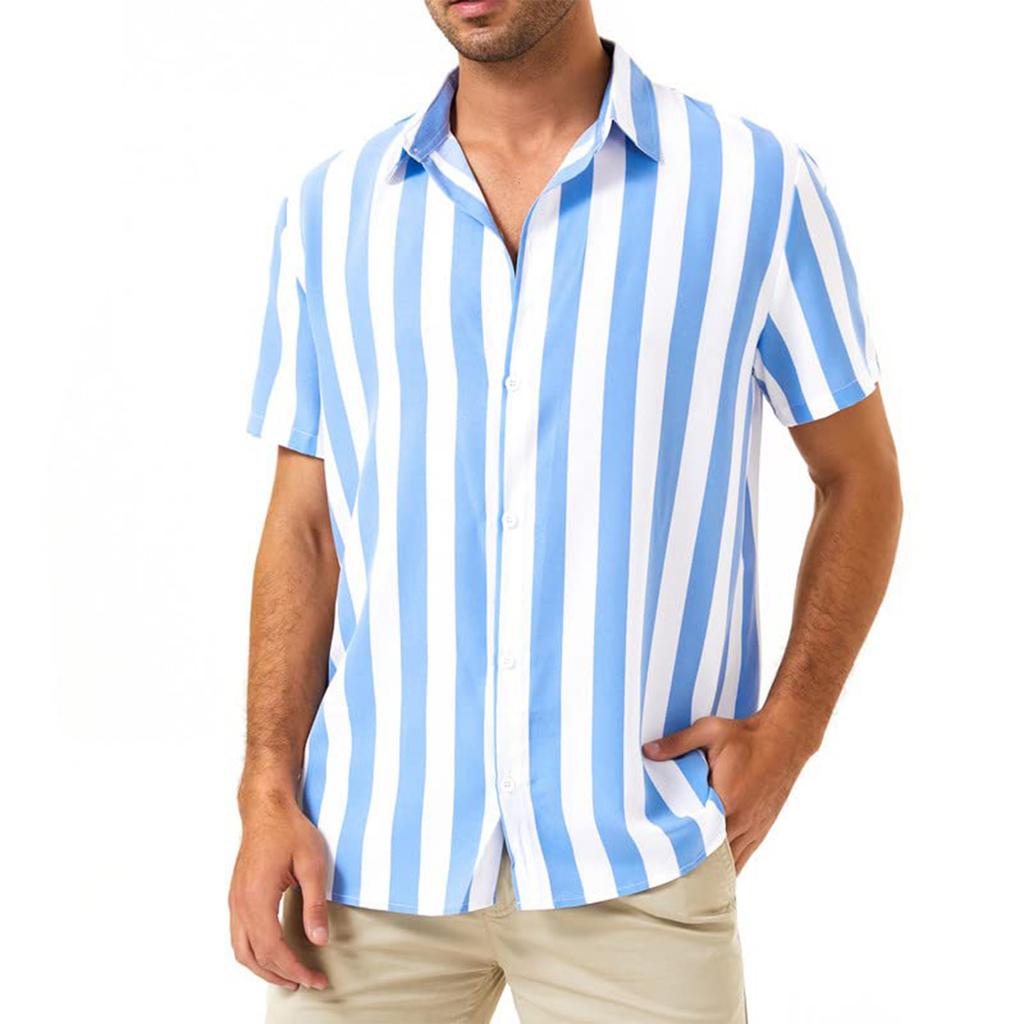 (Qunide) Hawaii-Hemd für Herren, Herren-Bowling-Hemden im Vintage-Stil, kurzärmelig, Sommer-Strandhemd