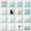 Mint Green Cushion Cover Geometric Printing Pattern Pillowcase 45*45Cm Living Room Bed Square Cushion Cover Decorative