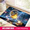 Pikachu Thunderbolt City Night Print Doormat Non-Slip Water Absorbent Floor Mat for Home Decor