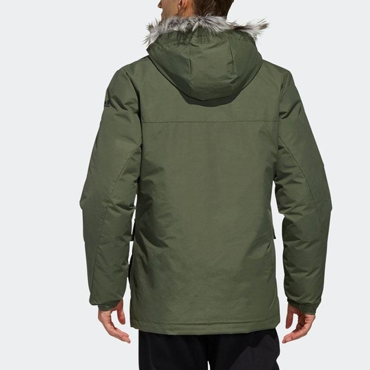 Adidas Warm Workwear Hooded Cotton Jacket Men Outerwear Basic-Green CF0881