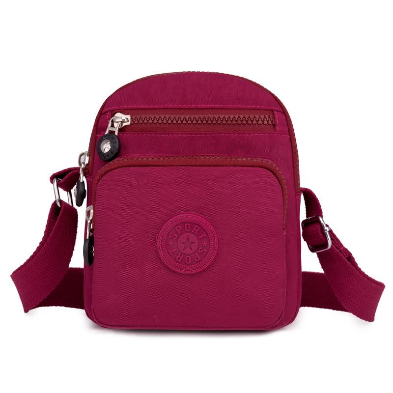 

Women s Waterproof Nylon Crossbody Phone Bag: Casual Vertical Small Square Design фуксия