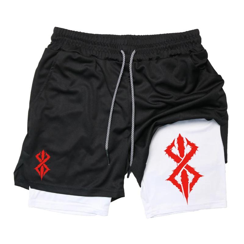 

Summer Men s Two-in-one Sports Shorts Quick-drying Breathable Mesh Shorts Gym Training Fashion Double-layer Casual Shorts M-3XL M