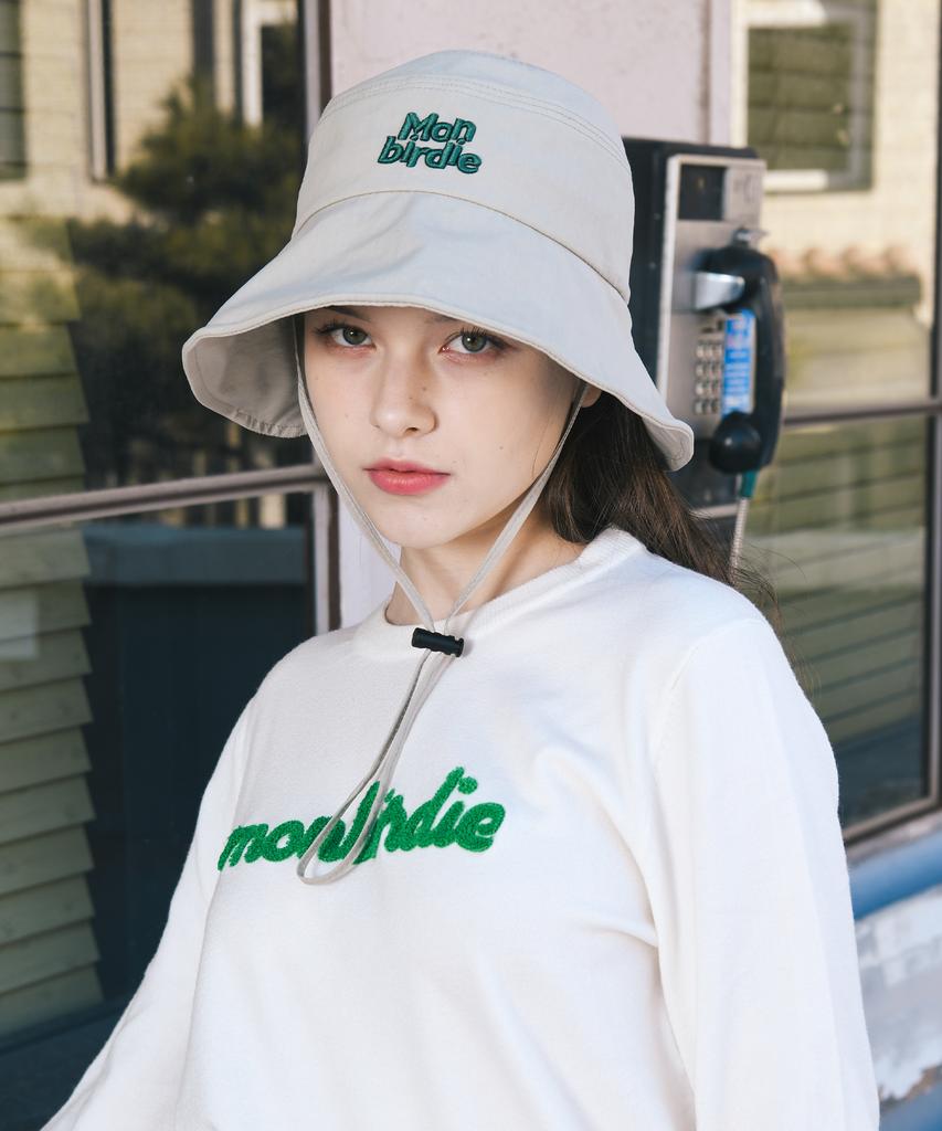MONBIRDIE GOLF Bonnet String Bucket Hat Khaki