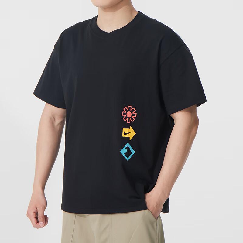 Nike Lauf-Workout Weich Bequem Atmungsaktiv Kurzarm T-Shirt Herren Tops Schwarz HJ0763-010