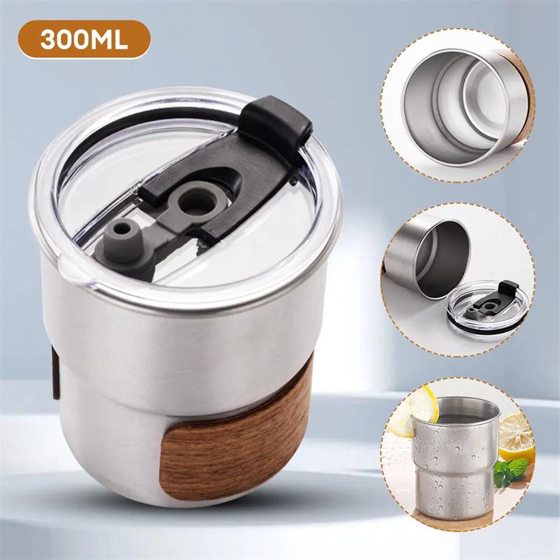 300ml Stainless Steel Coffee Camping Mug with Lid Portable Heat Resistant for Outdoor Picnic Camping Fishing Bottles Coffee Cups