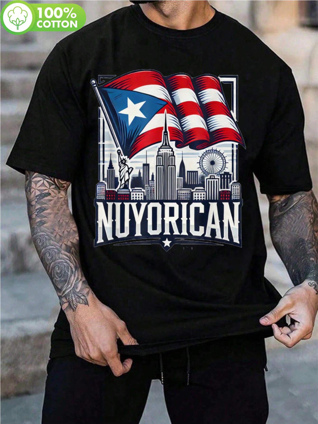 Nuyorican Boricua T-shirt - Puerto Rican & NYC Skyline Graphic Tee M