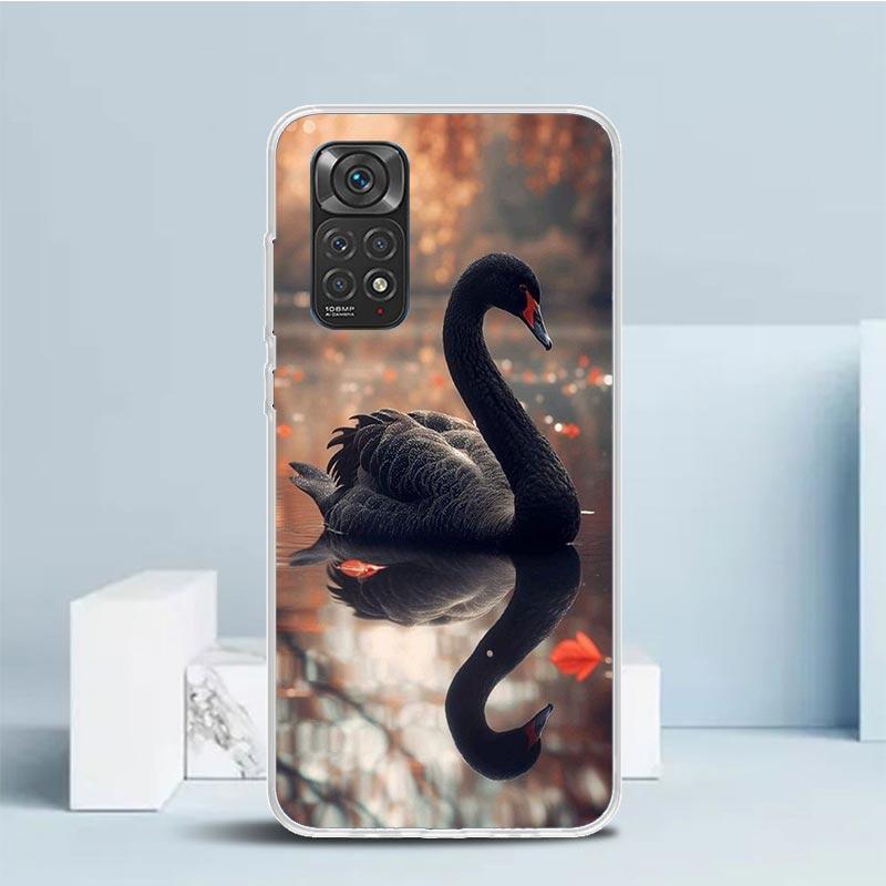Black Swan Noble Phone Case For Xiaomi Redmi Note 15 14 14S 13 12S 12 Pro Plus 11S 11 11T 11E 10S 10 + Soft TPU Back Cover Redmi