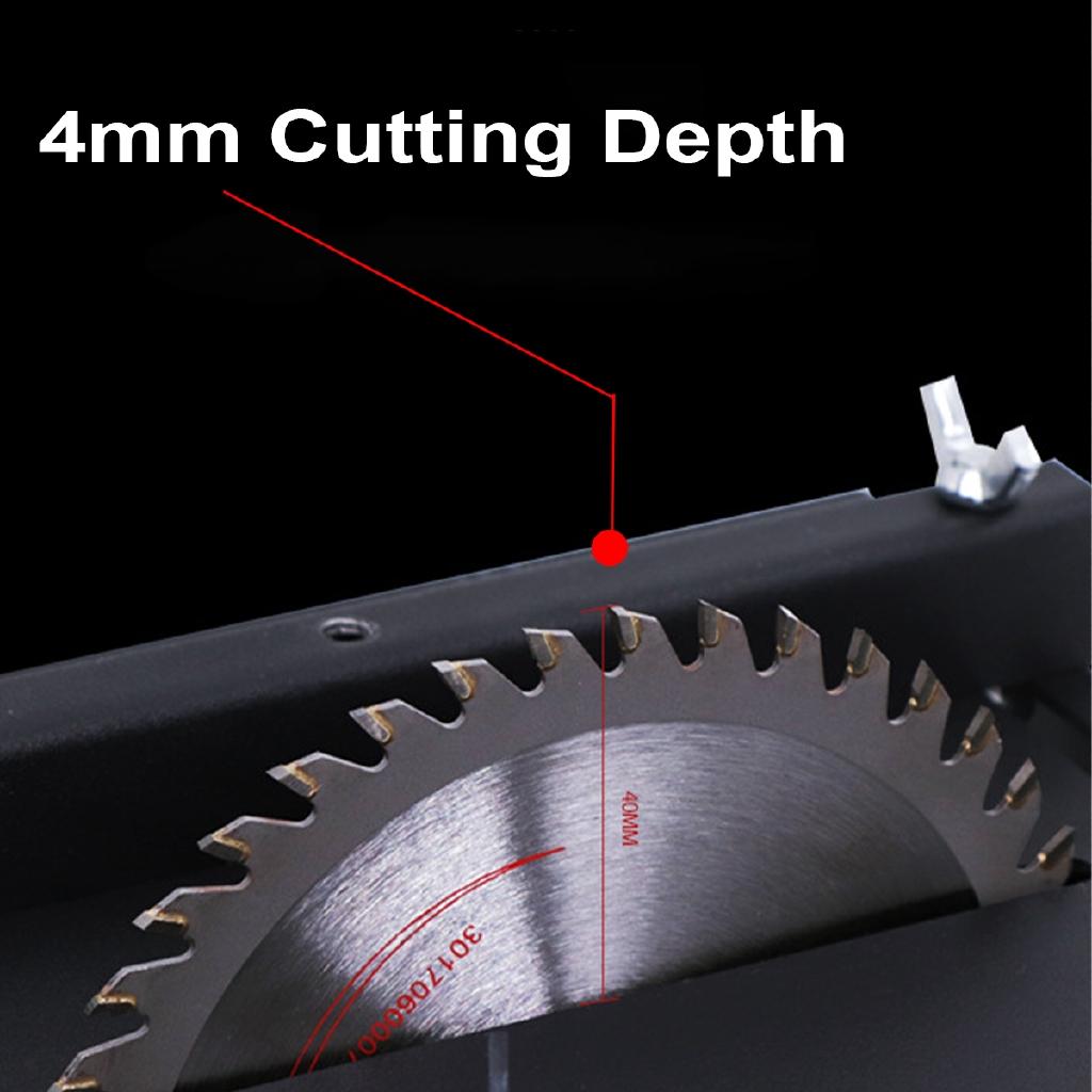100W Mini Table Saw Handmade Woodworking Bench Saw DIY Hobby Model Crafts Cutting Tool+Power Supply 125mm HSS Circular Saw Blade
