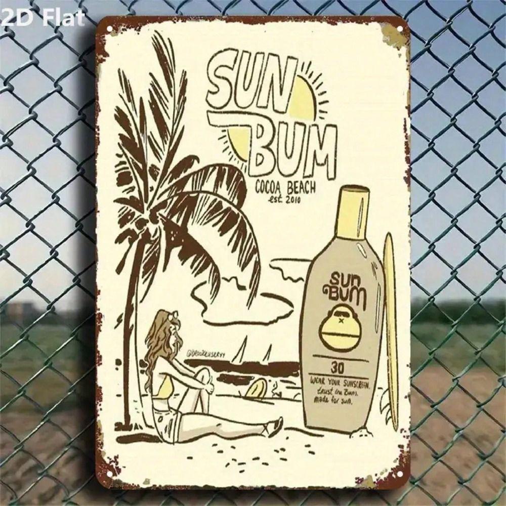 

Vintage Sun Bum Beach Metal Poster, Wall Decor for Home Cafe Patio