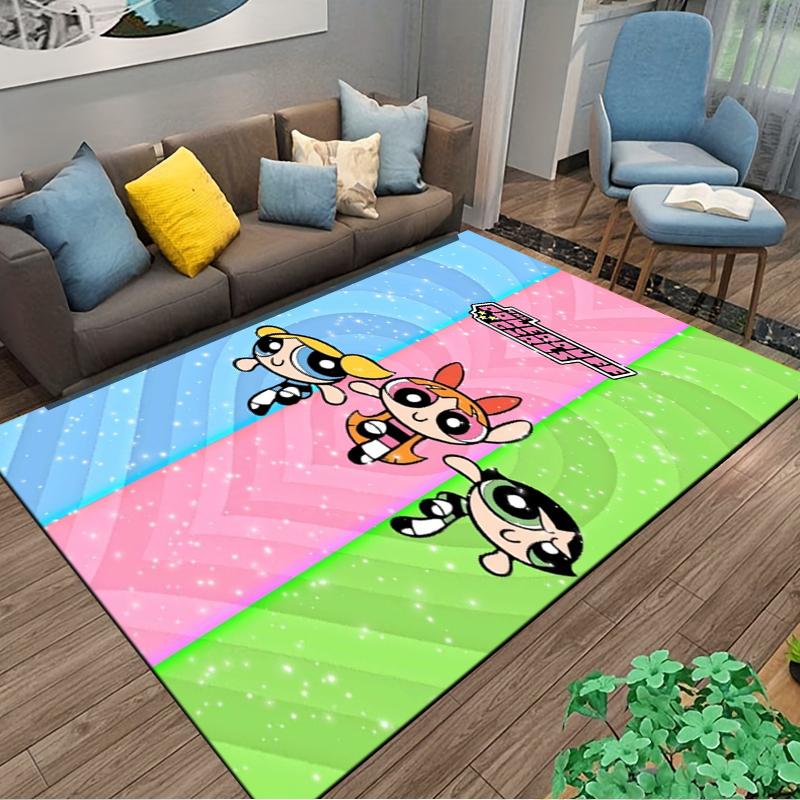 Colorful Cartoon Characters Carpet with Sparkling Background Design Suitable for use as an anti-slip for living room bedroom sofas