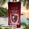 Beach Towel Benfica FC Print Custom Name Text Soft Towel for Swimming Pool