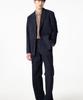 Man On The Boon Washed Cotton Chino Single Jacket _Navy 4715102004